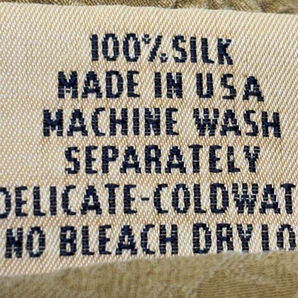 URU Embossed Chartreuse Silk‎ Blouse Chiffon Trim One Size Artisan Made in USA - Picture 6 of 7